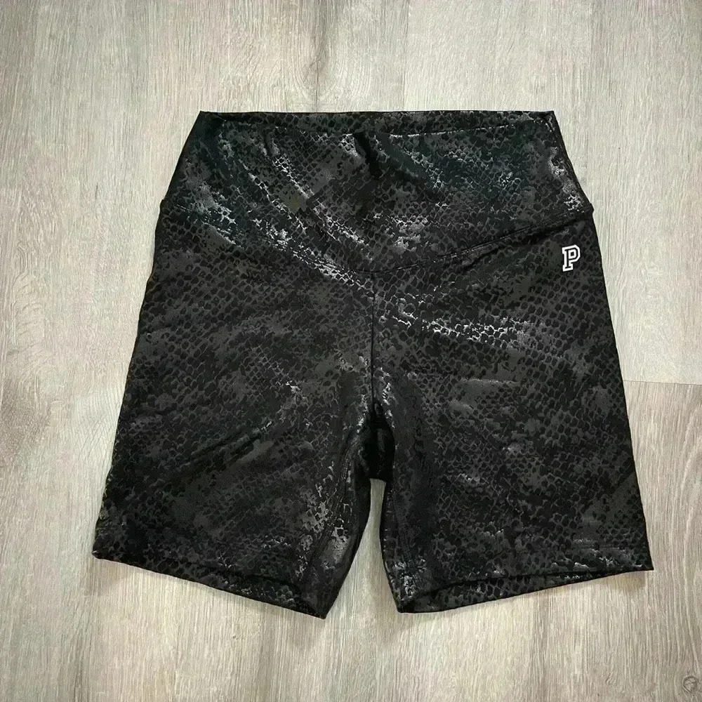 PINK Blacksnake print bike shorts S